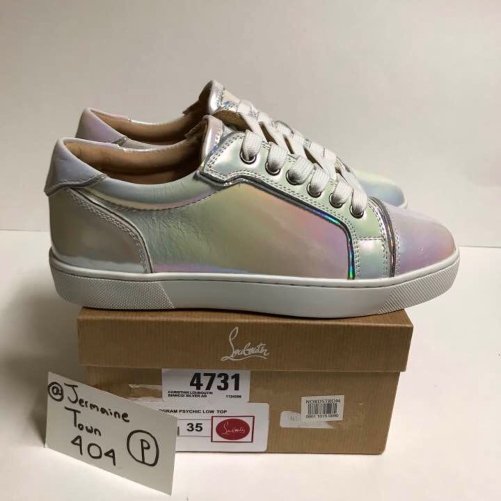 Christian Louboutin Vieira Flat Hologram Psychic Flat Size 5 Women White Diamond
